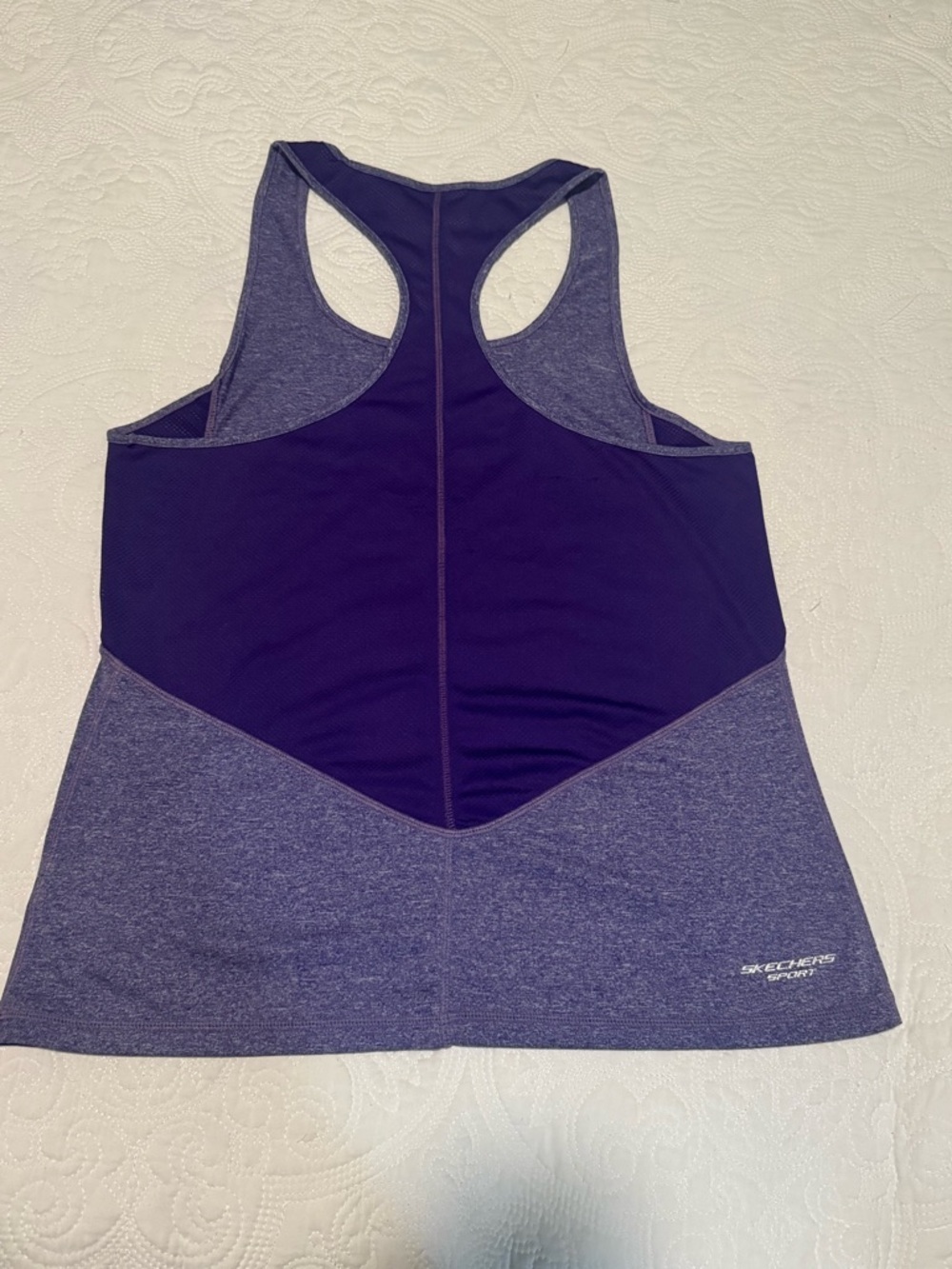 Skechers Heathered Purple Racerback Workout Tank M - Picture 7 of 8